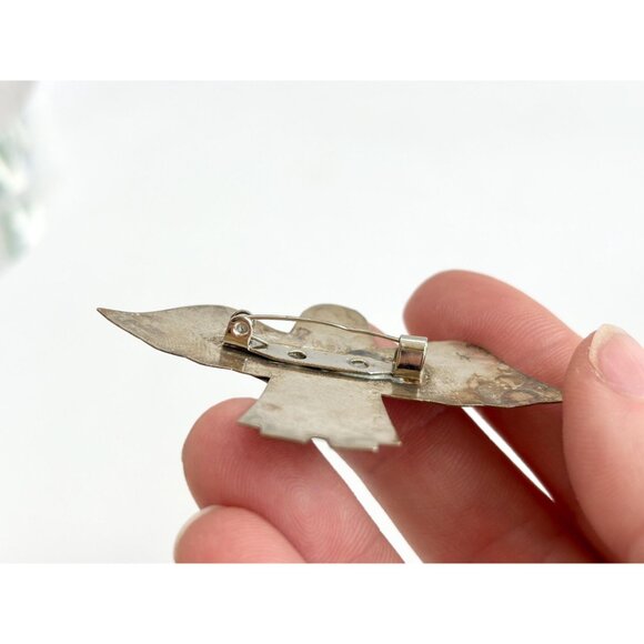 Artisan Made Guardian Angel Vintage 800 Dual Silver & Gold Toned Brooch - Picture 10 of 10